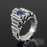 Topaz Fortress of Solitude Ring - Sterling Silver