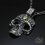 Jungle Queen Skull Pendant - Sterling and 18k