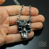 Demon's Skull Pendant - Sterling silver