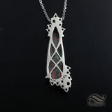 Australian opal Drop Pendant - 14k White gold