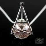 20 Sided Rutile Quartz Medallion - Sterling and 14k Rose gold