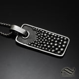 Strata - Mens Noir Dog Tad Pendant - Sterling Silver