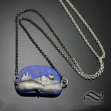 Moonrise Landscape Pendant with Lapis - Sterling silver