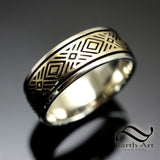 Two Tone Mens Art Deco Band