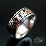 Two Tone Mens Art Deco Band
