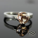 1.15ct Blush Sunstone Solitaire Ring - Sterling and 14k