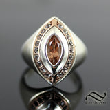 Marquise Sunstone Halo Cocktail ring