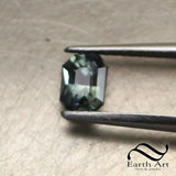 Unheated Tanzania Sapphire - Green Emerald cut 0.87 ct