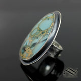 Natural Turquoise Statement Ring - Sterling Silver