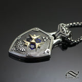 Zora's Hyrule Shield Pendant - Sterling and 14k