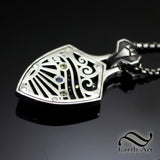 Zora's Hyrule Shield Pendant - Sterling and 14k