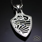 Zora's Hyrule Shield Pendant - Sterling and 14k