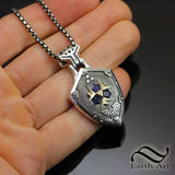 Zora's Hyrule Shield Pendant - Sterling and 14k