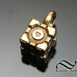 Companion Cube Charm or Pendant - Sterling Silver