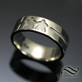 Mens Board Game ring - Sterling Silver or gold - Simple modern band