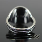 Round Spiderweb Turquoise In Rope Ring - Sterling Silver