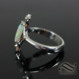 Split shank Australian opal Ring - Sterling Silver