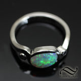 Australian Opal Bypass ring with Tanzanite