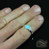 Australian Opal Bypass ring with Tanzanite