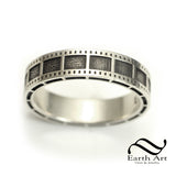 Film Strip Wedding Ring - Sterling Silver -Unisex