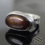 Distressed Fire Agate ring - Sterling Silver