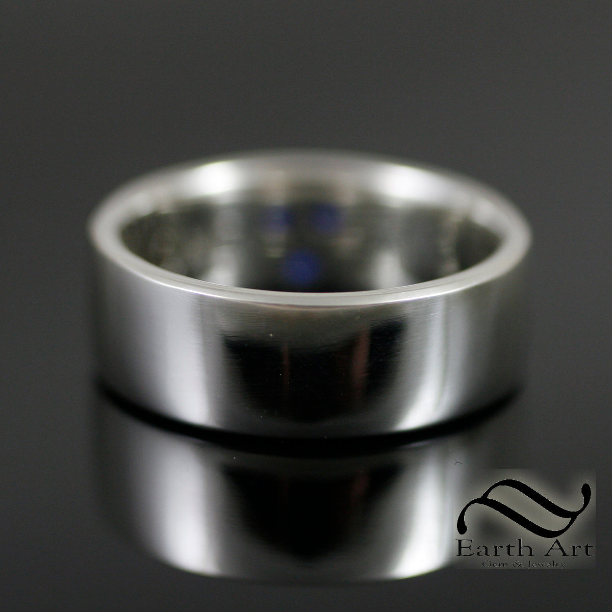 Minimalist Mens Zora' Sapphire Ring - Sterling Silver or 14k