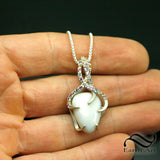 White Australian opal in Sterling with sapphires