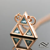 Triforce Necklace -  Sterling or 14k white gold and topaz