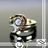 Wrench Wedding Set - Diamonds in 14k Gold