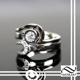 Wrench Wedding Set - Diamonds in 14k Gold