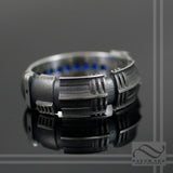 Wide Sapphire Light Sword Ring - Sterling Silver