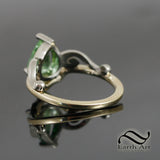 Tourmaline in 14k white and yellow gold ring with natural diamonds