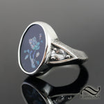 Opal Mosaic in sterling silver Ring with White Topaz
