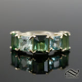 5 Stone Tourmaline Ring in 14k yellow gold