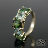 5 Stone Tourmaline Ring in 14k yellow gold