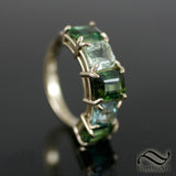 5 Stone Tourmaline Ring in 14k yellow gold