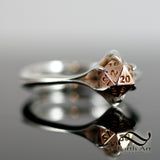 D20 Engagement ring in Mixed Metals - Sterling silver or white gold