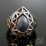 The Ember Ring - Hand cut black moissanite Mixed Metal