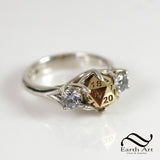 Diamond D20 Engagement ring in 14k gold