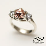 Diamond D20 Engagement ring in 14k gold