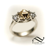 Diamond D20 Engagement ring in 14k gold