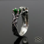 Raven And Diopside Ring In Sterling