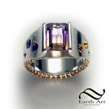 Ametrine In tension Ring in Sterling Silver