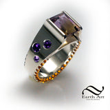 Ametrine In tension Ring in Sterling Silver