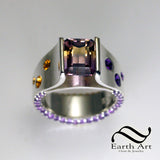 Ametrine In tension Ring in Sterling Silver