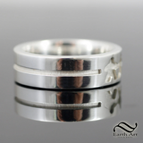 Mens Board Game ring - Sterling Silver or gold - Simple modern band