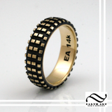 Dirt Bike Tire Tread Ring 14k or Sterling Silver