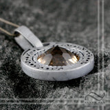 The Demons Eye - Smokey Quartz and Garnet Talisman Pendant