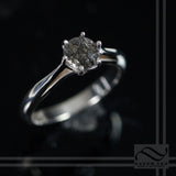 Round Natural "Salt & Pepper" Engagement ring
