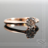 Round Natural "Salt & Pepper" Engagement ring